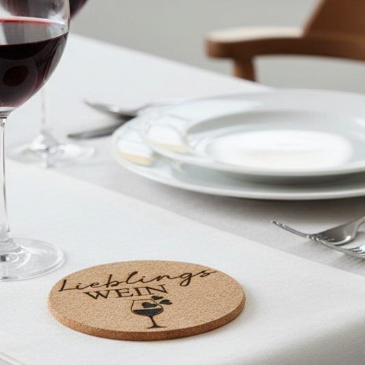 Korkuntersetzer "Lieblingswein"