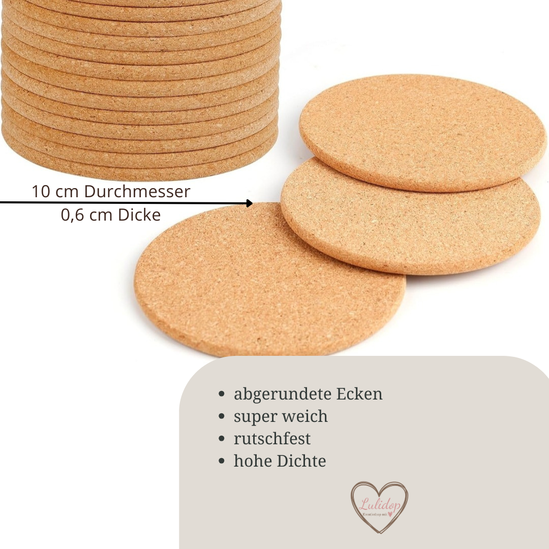 Korkuntersetzer "Wunschtext"