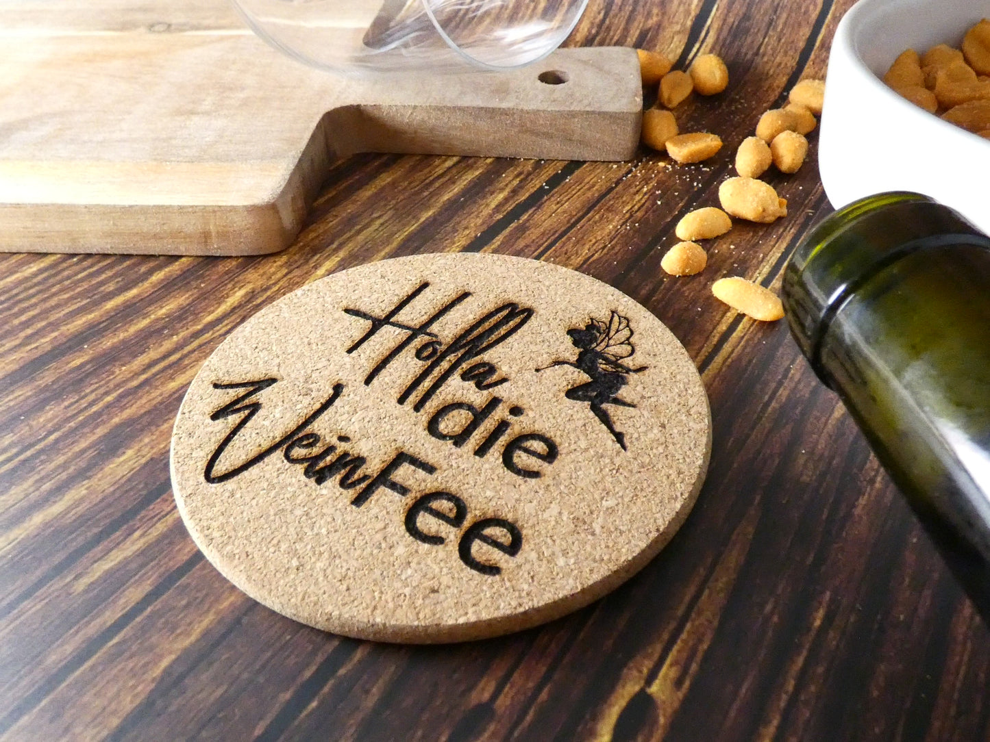 Korkuntersetzer "Holla die Weinfee"