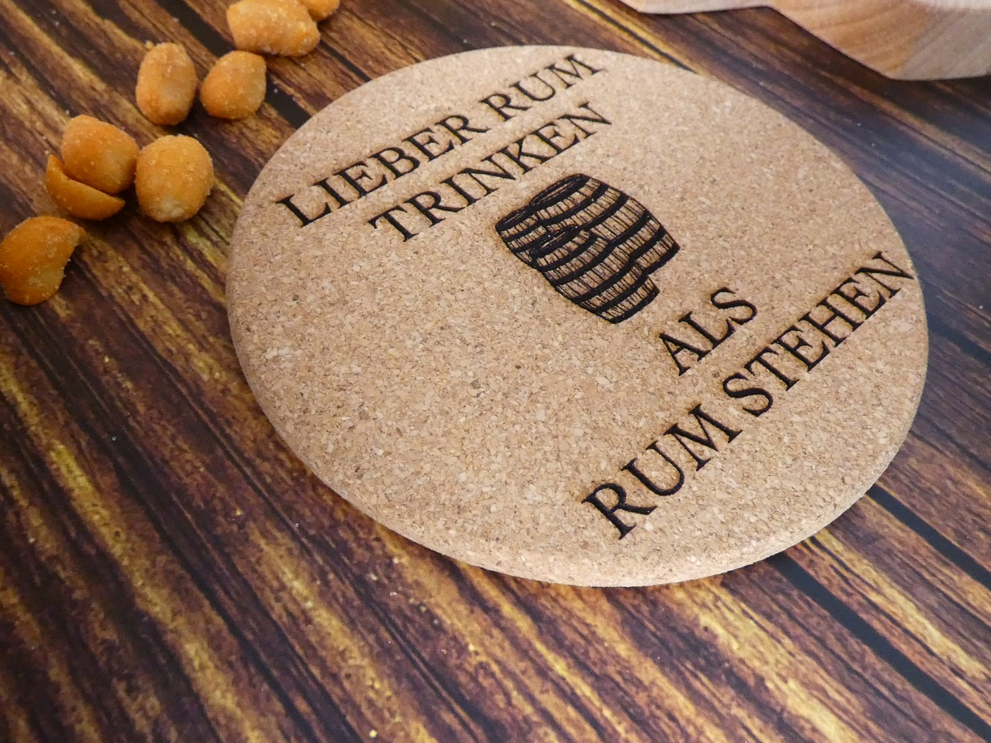 Korkuntersetzer "Lieber Rum trinken als Rum stehen"