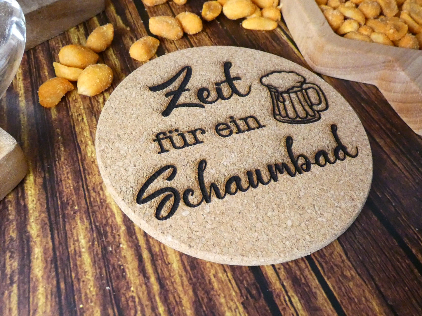 Korkuntersetzer "Zeit für ein Schaumbad"