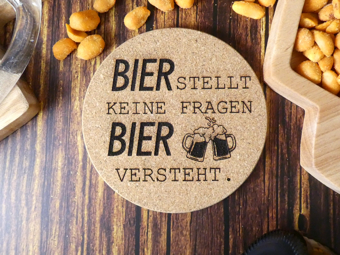 Korkuntersetzer "Bier stellt keine Fragen"