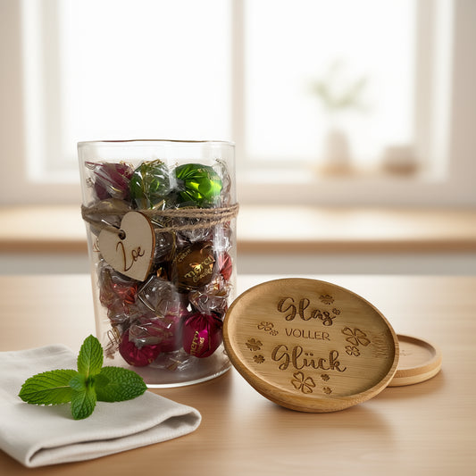 Vorratsglas "Glas voller Glück" | Liebevolles Geschenk | Aufmerksamkeit mit Herz