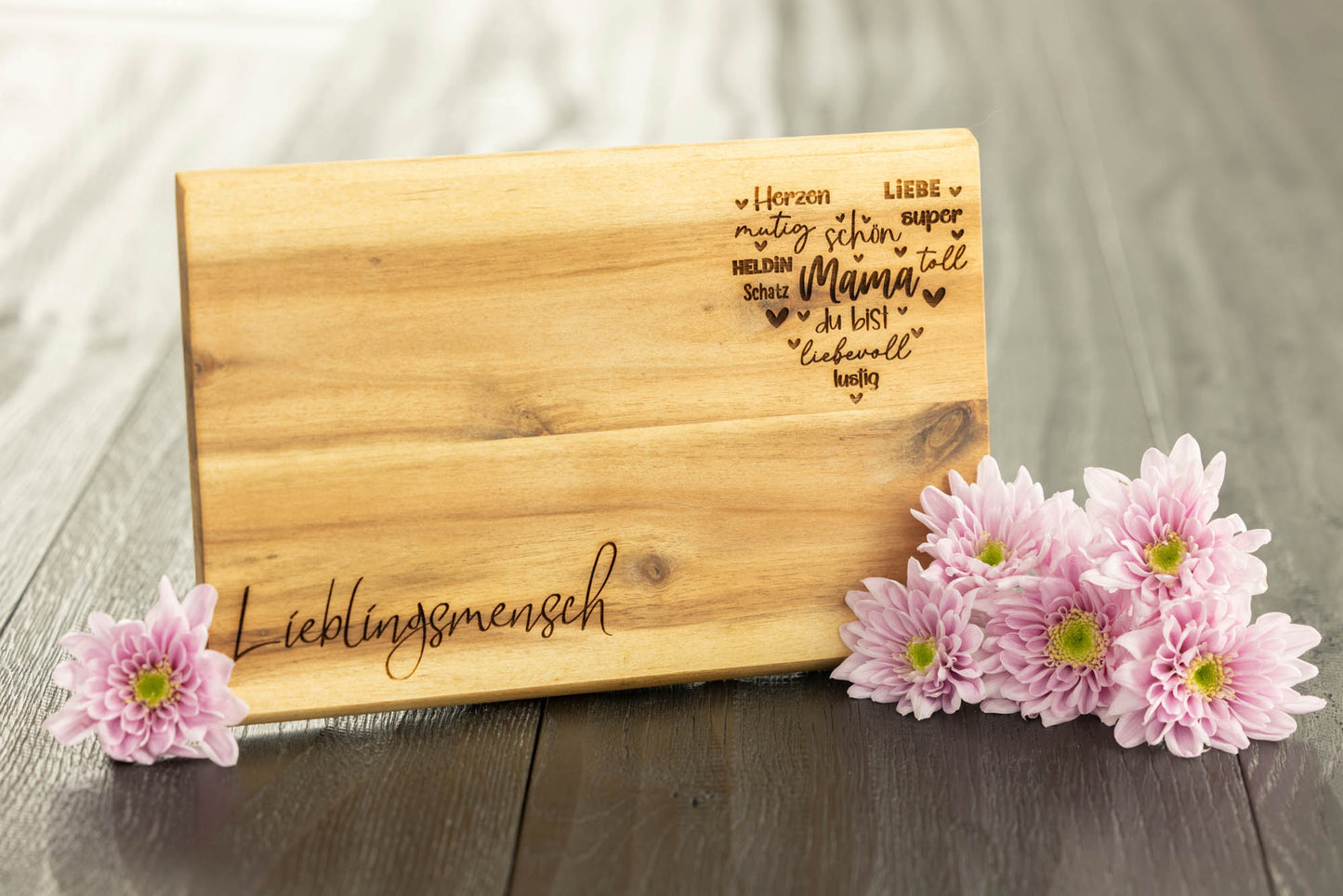 Brotzeitbrettl Akazie Mama / Oma 👵 👱‍♀️  -verschiedene Motivauswahl-