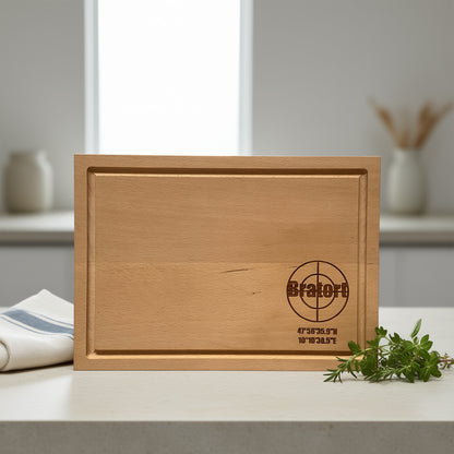 Schneidebrett mit Saftrille aus Buche - Bratort