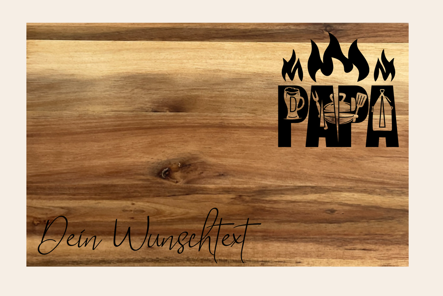 Brotzeitbrettl Akazie „Papa Flame“