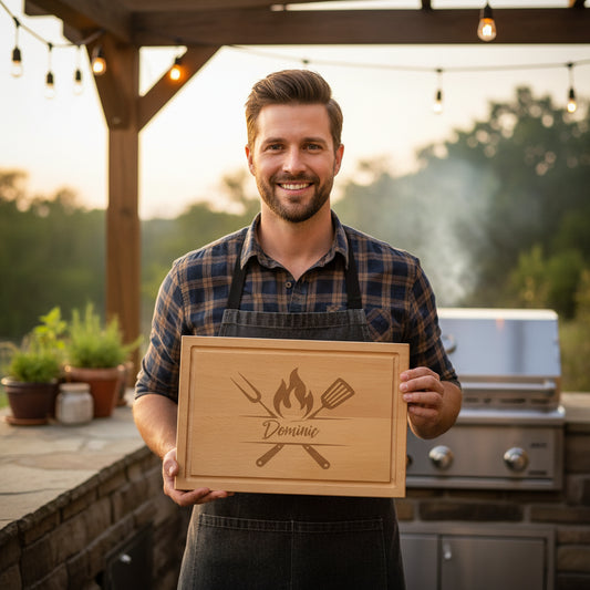 Schneidebrett mit Saftrille aus Buche - Grillmeister