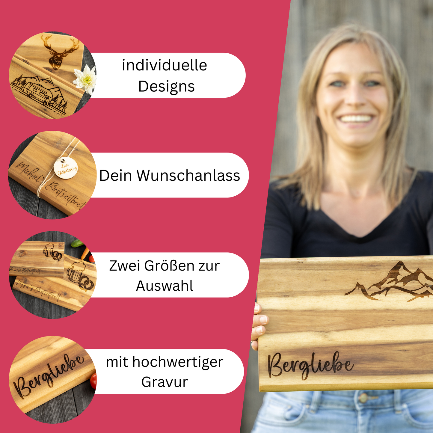 Brotzeitbrettl Akazie Hochzeit / Jahrestag 💍