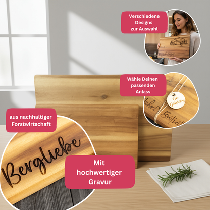 Brotzeitbrettl Akazie Hochzeit / Jahrestag 💍