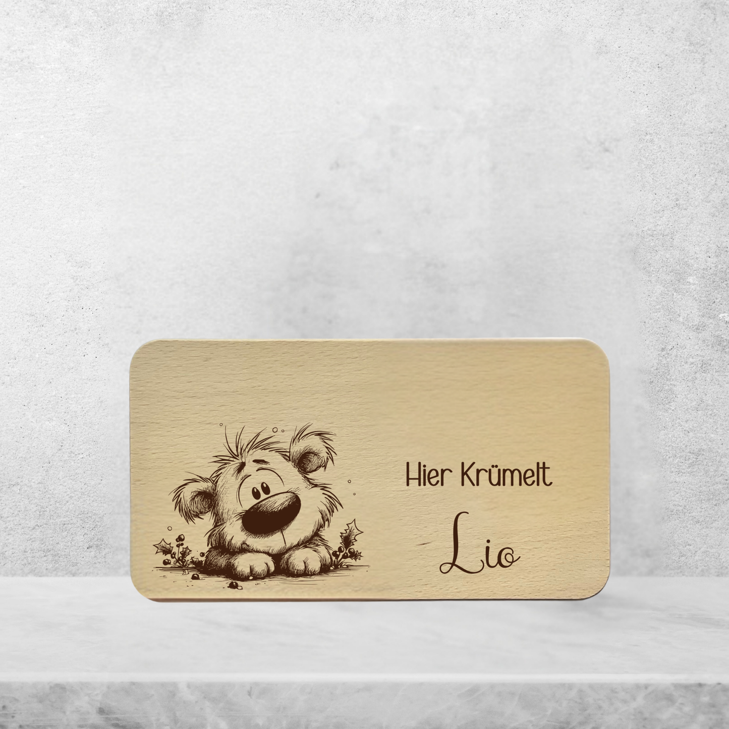 Frühstücksbrett Kinder Buchenholz "Bärchen" | Personalisiert mit Name | Geschenk Taufe & Geburt