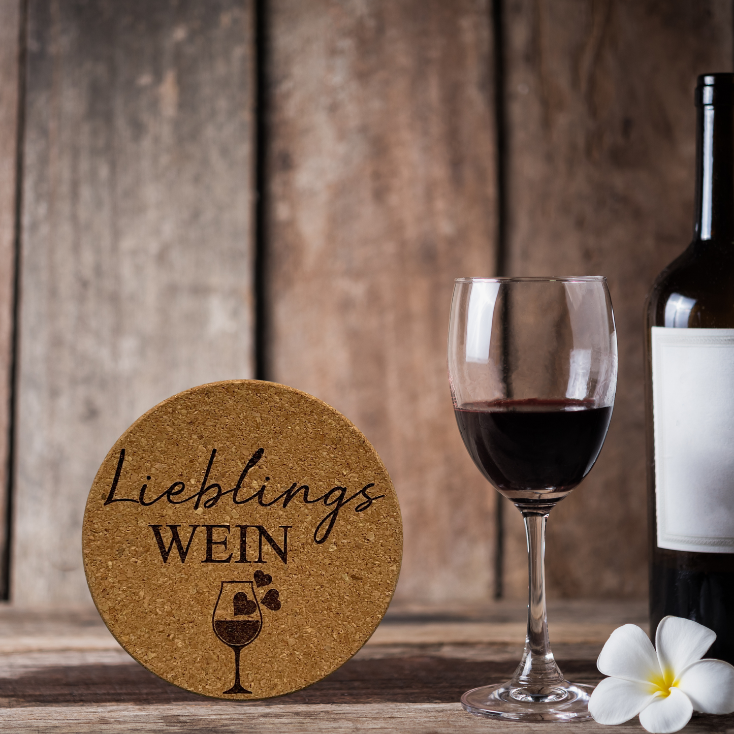 Korkuntersetzer "Lieblingswein" | Lustiges Weingeschenk | Geschenk für Weinliebhaber