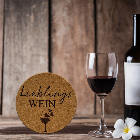 Korkuntersetzer "Lieblingswein"