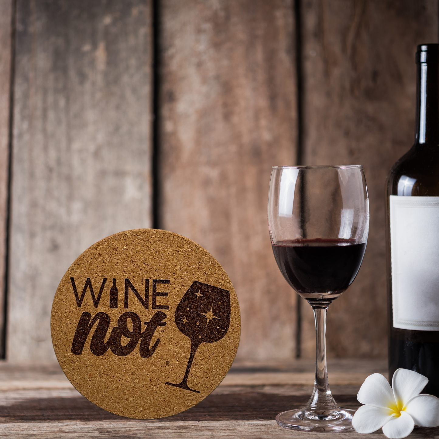 Korkuntersetzer "Wine Not?" | Witziges Weingeschenk | Lustiges Geschenk für Weinliebhaber