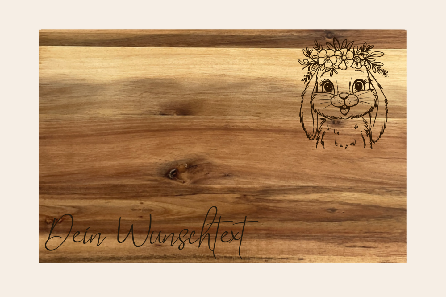 Brotzeitbrettl Akazie "Hase"
