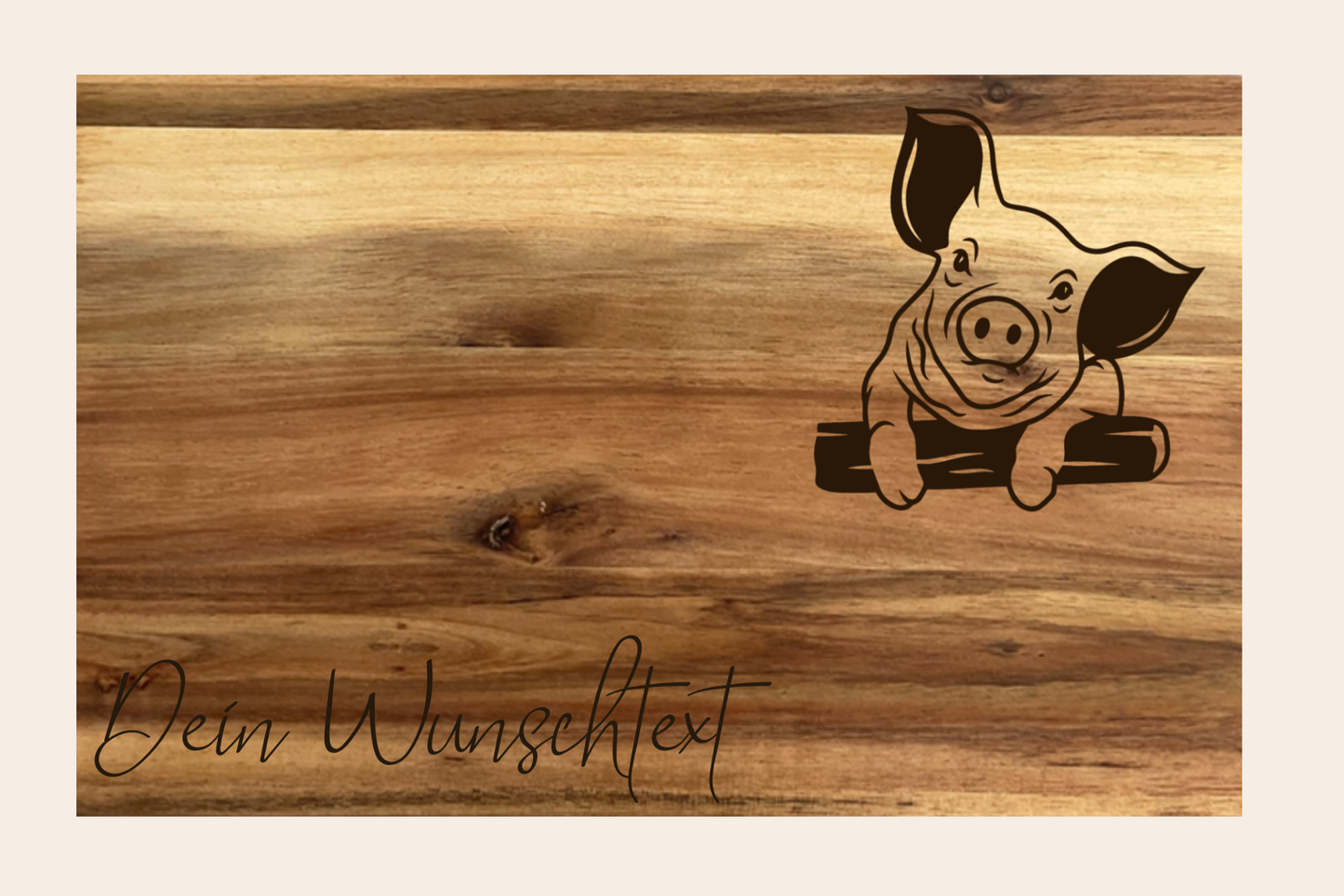 Brotzeitbrettl Akazie "Schweinchen"