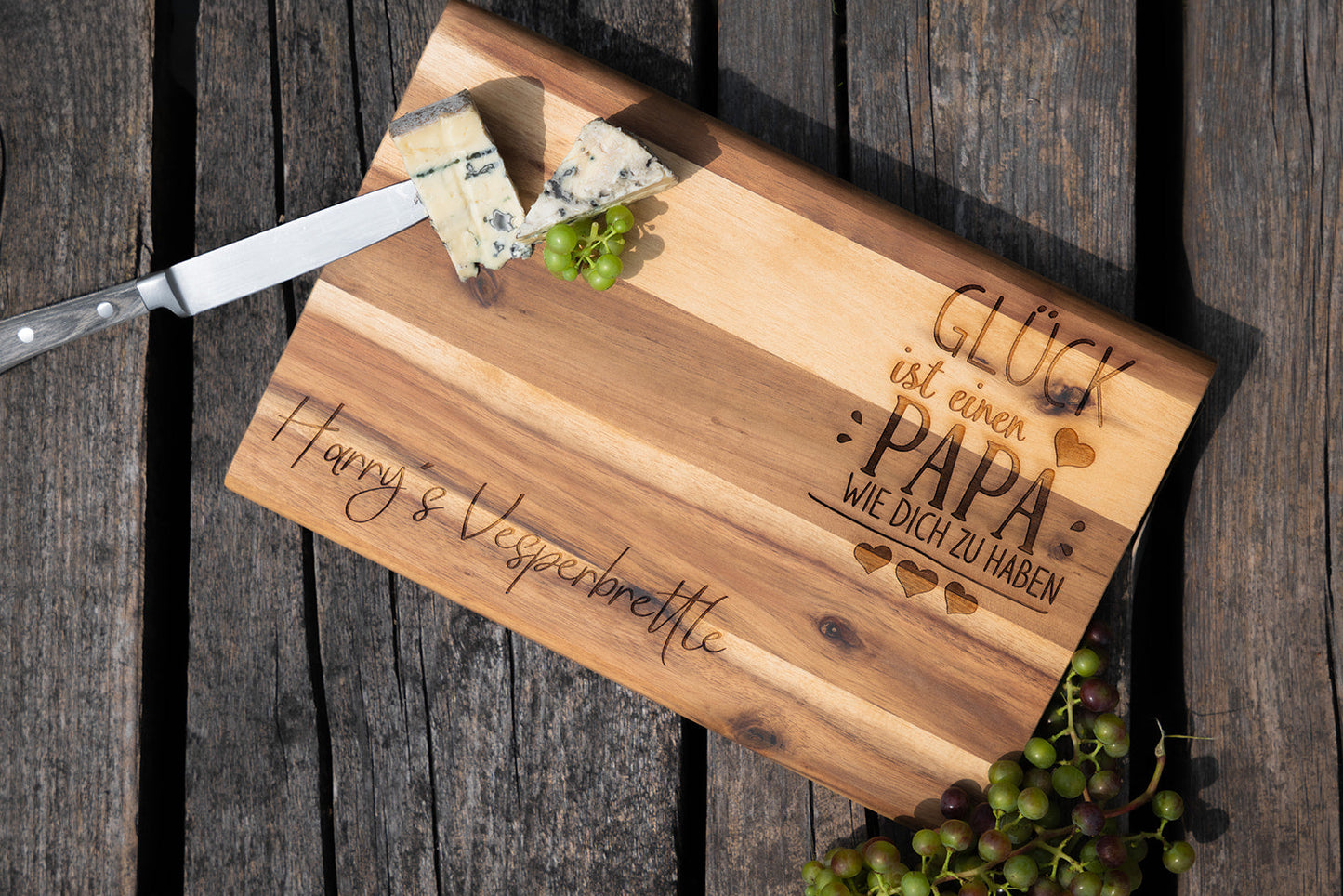 Brotzeitbrettl Akazie Papa / Opa 🧓 👨  -verschiedene Motivauswahl-