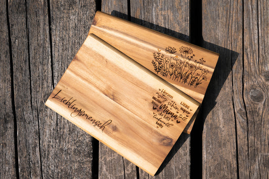 Brotzeitbrettl Akazie Mama / Oma 👵 👱‍♀️  -verschiedene Motivauswahl-